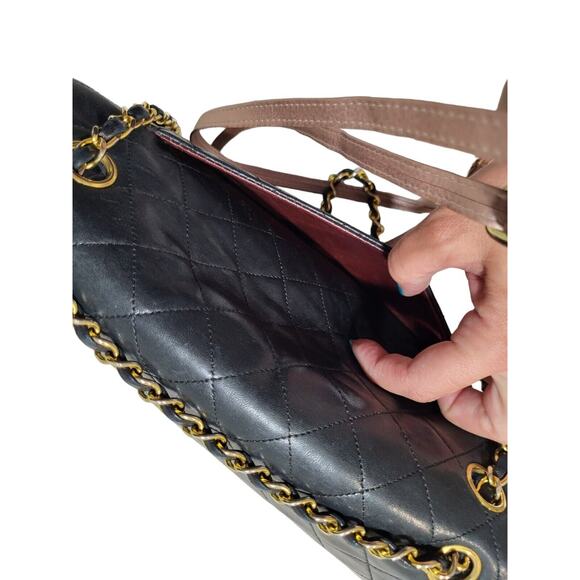 CHANEL CC Timless MATELASSE 34 Single Flap Double Chain Shoulder Bag Lambskin - Picture 8 of 16